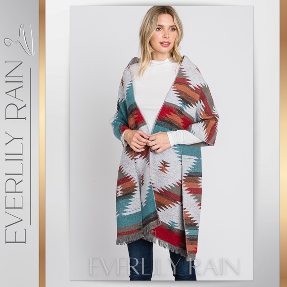 LAST ONE! Aztec Print Wide Long Scarf - Picture 2 of 12